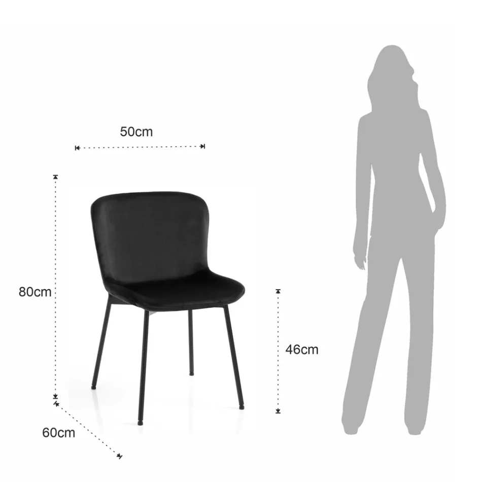 Conjunto de 4 Cadeiras em Tecido e Pés Inclináveis - Dentice Viadurini