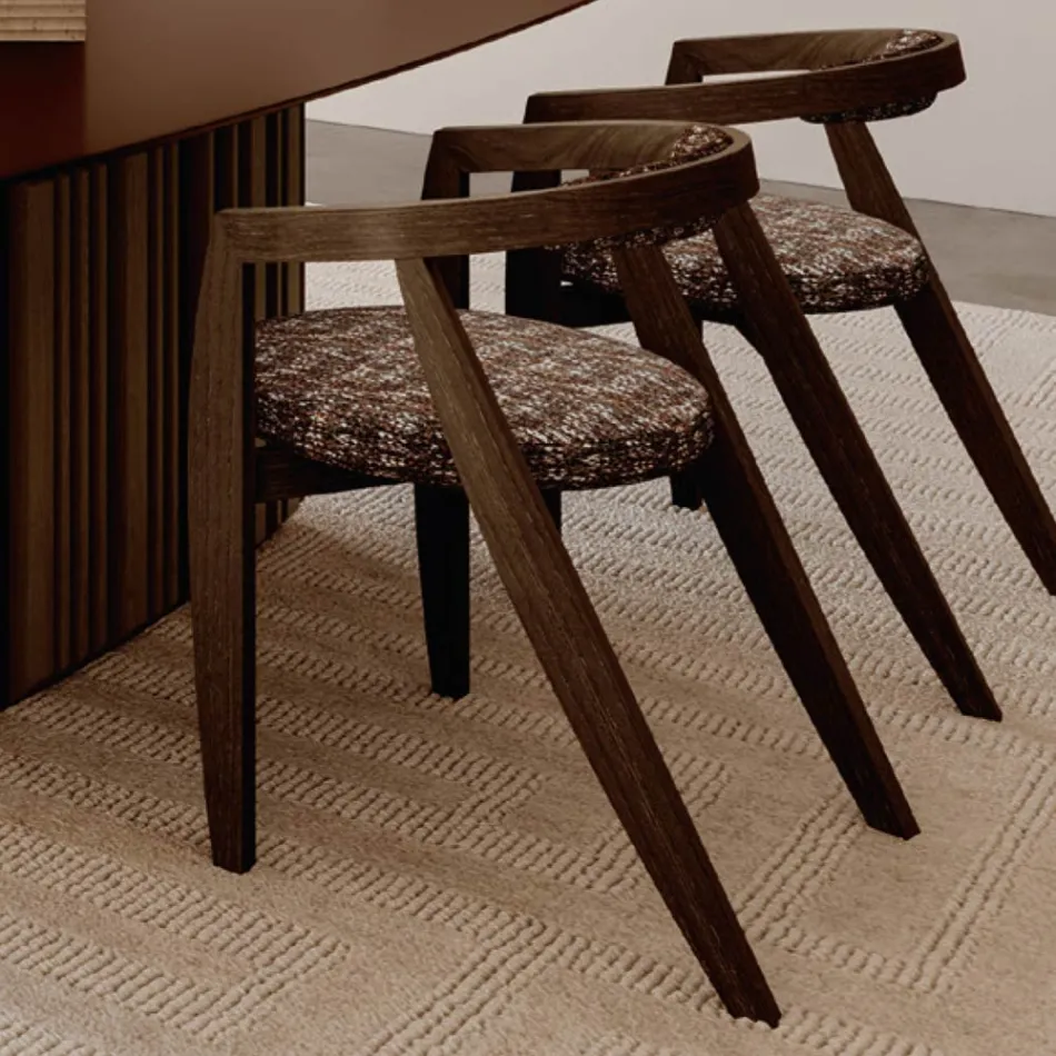 Conjunto de 4 cadeiras modernas em madeira maciça de alta qualidade, fabricadas na Itália - Vela Viadurini