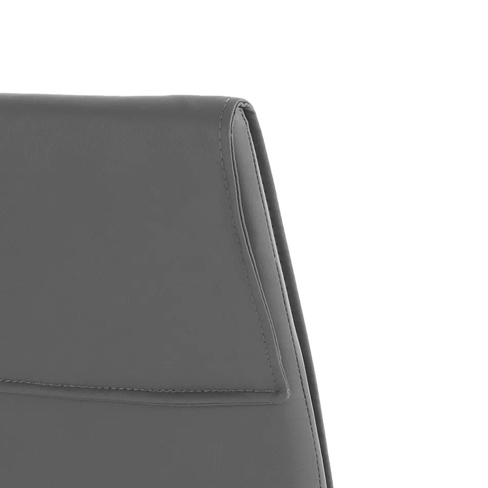 Conjunto de 4 Cadeiras Estofadas em Couro Sintético Diferentes Acabamentos - Urânio Viadurini