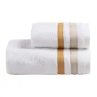 Conjunto de toalhas de rosto de algodão turco com babados duplos Serenity Viadurini