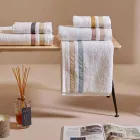 Conjunto de toalhas de rosto de algodão turco com babados duplos Serenity Viadurini