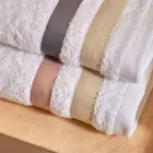 Conjunto de toalhas de rosto de algodão turco com babados duplos Serenity Viadurini