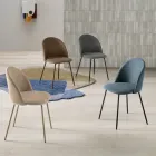 Conjunto de duas cadeiras em metal pintado e estofadas em tecido em diversas cores - Rivo Viadurini