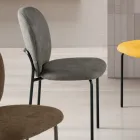 Conjunto de duas cadeiras estofadas em tecido com estrutura de metal pintado - Lior Viadurini