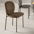 Conjunto de duas cadeiras estofadas em tecido com estrutura de metal pintado - Lior Viadurini