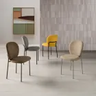 Conjunto de duas cadeiras estofadas em tecido com estrutura de metal pintado - Lior Viadurini