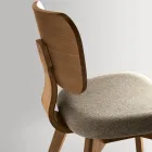 Conjunto de duas cadeiras com acabamento imitando madeira e assento estofado em tecido - Antea Viadurini