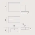 Conjunto de design de suspensão de móveis de banheiro de madeira feito na Itália Cesena Viadurini