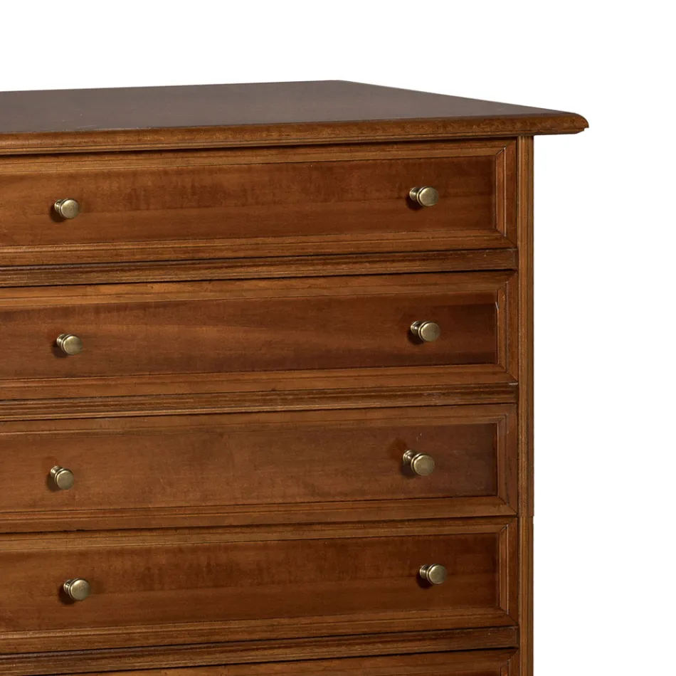 Cômoda em madeira de nogueira patinada fabricada na Itália - Selvans Viadurini