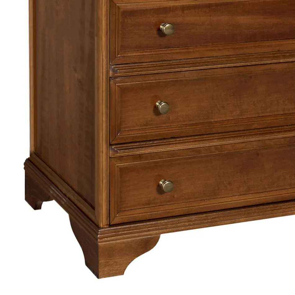 Cômoda em madeira de nogueira patinada fabricada na Itália - Selvans Viadurini