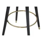 Banqueta alta em madeira e metal com assento em poliéster - Enzo Viadurini