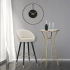 Banqueta alta em madeira e metal com assento em poliéster - Enzo Viadurini