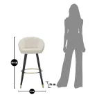 Banqueta alta em madeira e metal com assento em poliéster - Enzo Viadurini