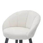 Banqueta alta em madeira e metal com assento em poliéster - Enzo Viadurini