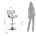 Banqueta alta para cozinha em couro sintético e compensado - Nebbia Viadurini