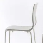 Banqueta alta empilhável de polipropileno com base de metal, 2 peças - Kiara Viadurini