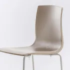 Banqueta alta empilhável de polipropileno com base de metal, 2 peças - Kiara Viadurini