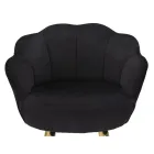 Banquinho alto em ferro dourado com assento forrado em veludo - Annina Viadurini