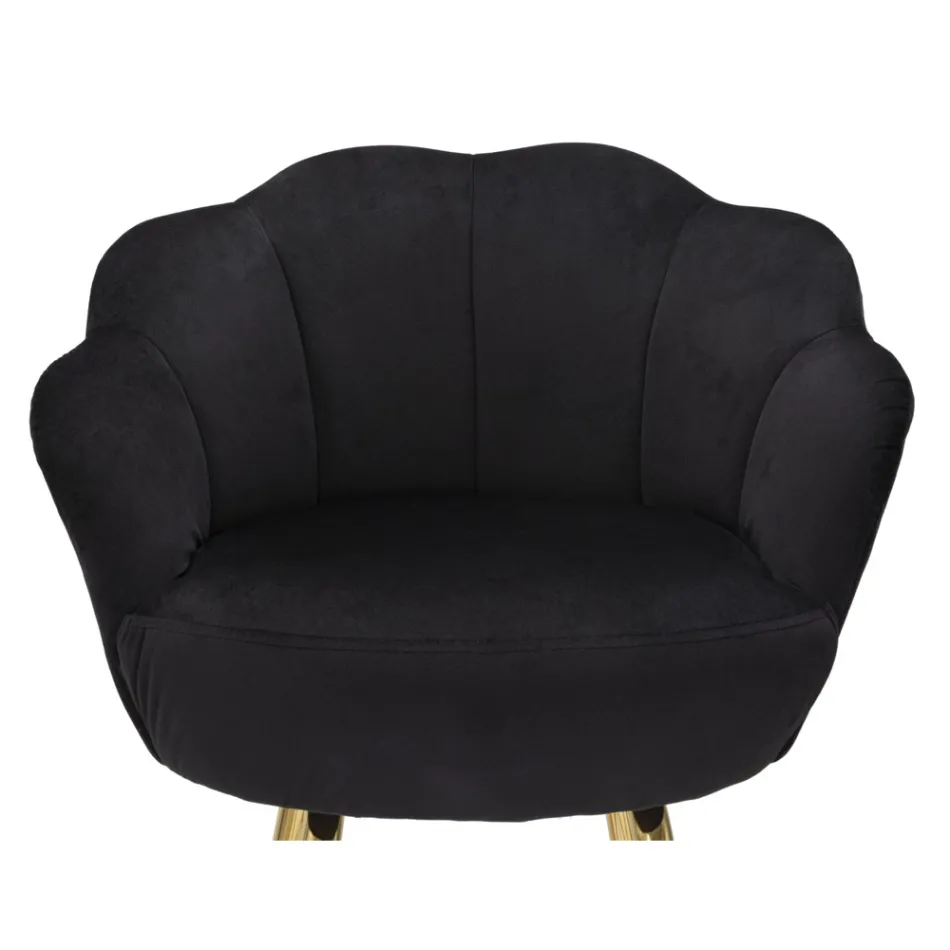 Banquinho alto em ferro dourado com assento forrado em veludo - Annina Viadurini