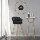 Banquinho alto em ferro dourado com assento forrado em veludo - Annina Viadurini