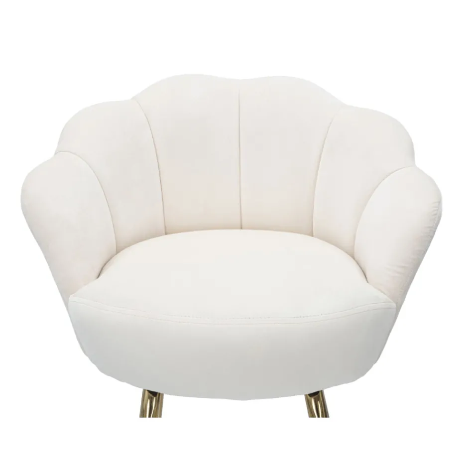 Banquinho alto em ferro dourado com assento forrado em veludo - Annina Viadurini