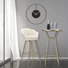 Banquinho alto em ferro dourado com assento forrado em veludo - Annina Viadurini