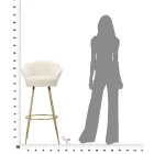 Banquinho alto em ferro dourado com assento forrado em veludo - Annina Viadurini