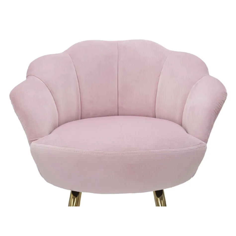 Banquinho alto em ferro dourado com assento forrado em veludo - Annina Viadurini