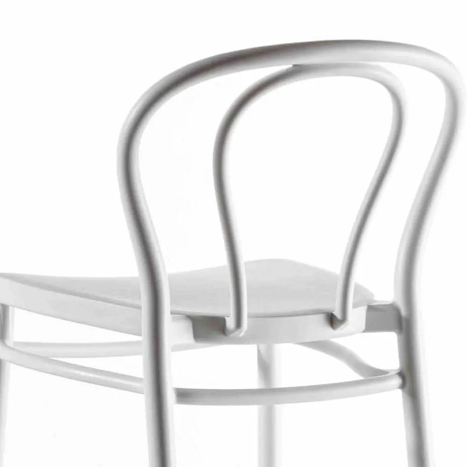 Banqueta alta de polipropileno com apoio para os pés, 4 peças - Gaya Viadurini