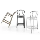 Banqueta alta de polipropileno com apoio para os pés, 4 peças - Gaya Viadurini