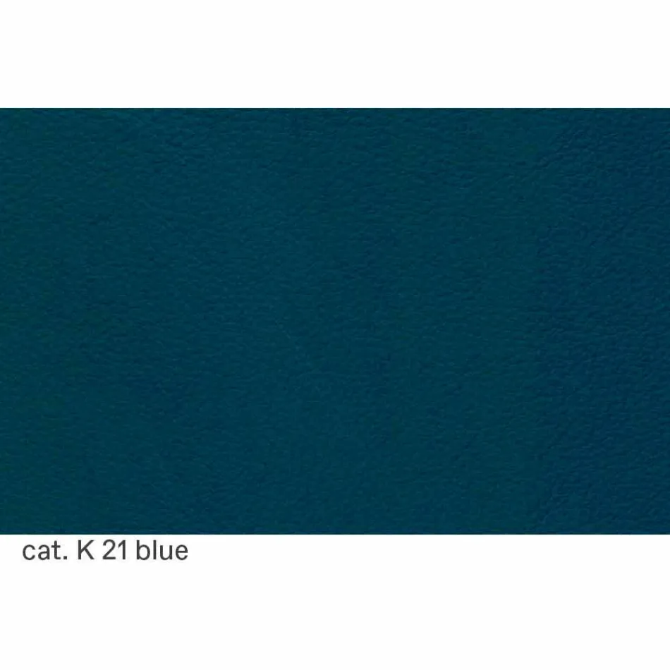 Banqueta alta de couro com estrutura de aço Made in Italy - Beniamino Viadurini