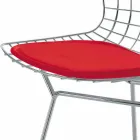 Banqueta alta de couro com estrutura de aço Made in Italy - Beniamino Viadurini