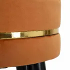 Banqueta Bar Redonda em Madeira e Tecido de Design Moderno - Rupert Viadurini