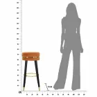 Banqueta Bar Redonda em Madeira e Tecido de Design Moderno - Rupert Viadurini