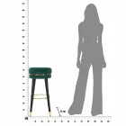 Banqueta Bar Redonda em Madeira e Tecido de Design Moderno - Rupert Viadurini