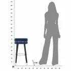 Banqueta Bar Redonda em Madeira e Tecido de Design Moderno - Rupert Viadurini