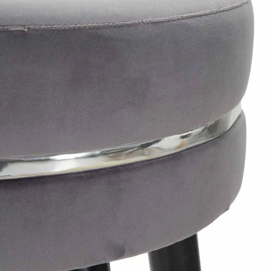 Banqueta Bar Redonda em Madeira e Tecido de Design Moderno - Rupert Viadurini