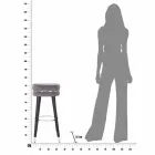 Banqueta Bar Redonda em Madeira e Tecido de Design Moderno - Rupert Viadurini