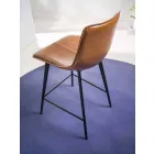 Banco com base de 4 pernas, H 65 em couro sintético com efeito de couro sintético - Ovídio Viadurini