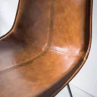 Banco com base de 4 pernas, H 65 em couro sintético com efeito de couro sintético - Ovídio Viadurini