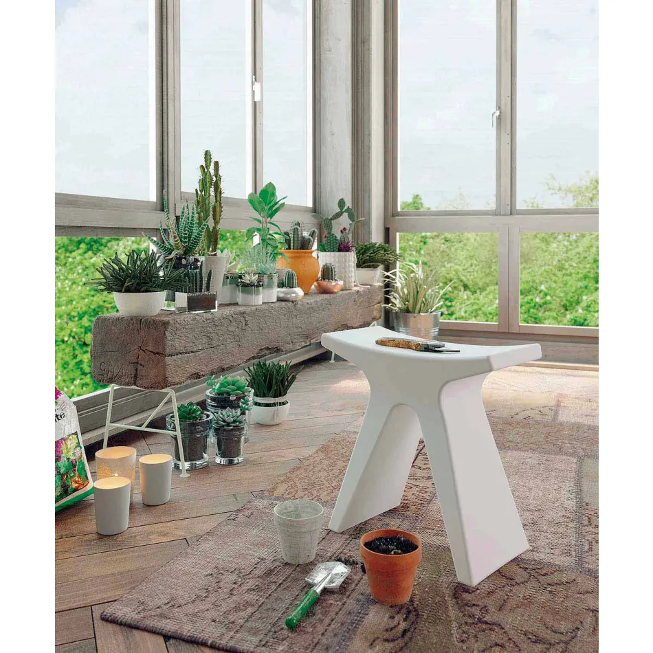 Banqueta baixa de polipropileno para exterior, fabricada em Itália - Prue Viadurini