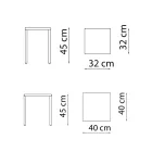 Banquinho quadrado baixo de aço feito na Itália - Azul Viadurini