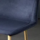 Banqueta com Pernas Metálicas e Assento em Tecido Monocoque Fabricado na Itália - Hinata Viadurini