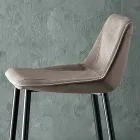 Banqueta com Pernas Metálicas e Assento em Tecido Monocoque Fabricado na Itália - Hinata Viadurini