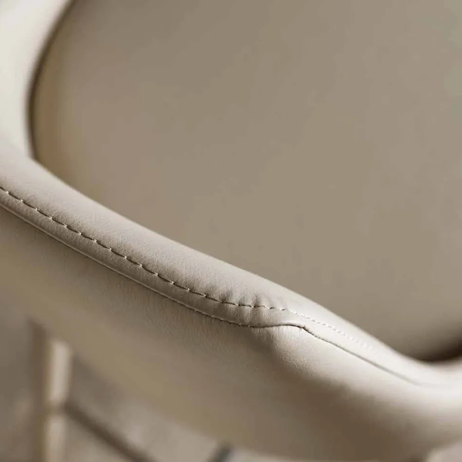 Banqueta com encosto, Base de metal design - Berenice Viadurini