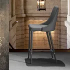 Banqueta com encosto, Base de metal design - Berenice Viadurini