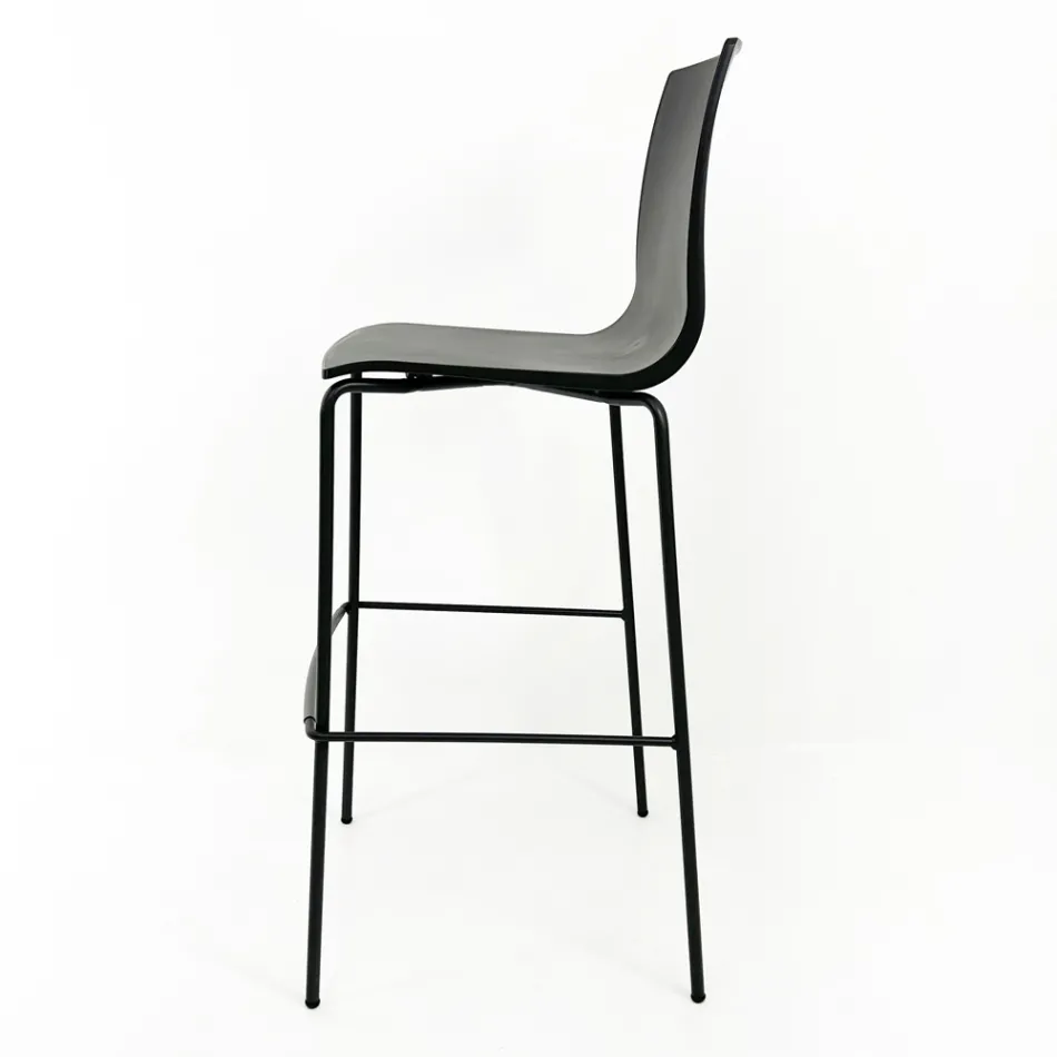 Tamborete de cozinha em aço e tecnopolímero fabricado na Itália 2 peças - guirlanda Viadurini