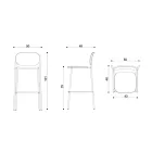 Tamborete de cozinha em madeira de carvalho e metal Made in Italy 2 peças - Saffia Viadurini