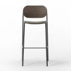 Tamborete de cozinha em madeira de carvalho e metal Made in Italy 2 peças - Saffia Viadurini