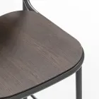 Tamborete de cozinha em madeira de carvalho e metal Made in Italy 2 peças - Saffia Viadurini